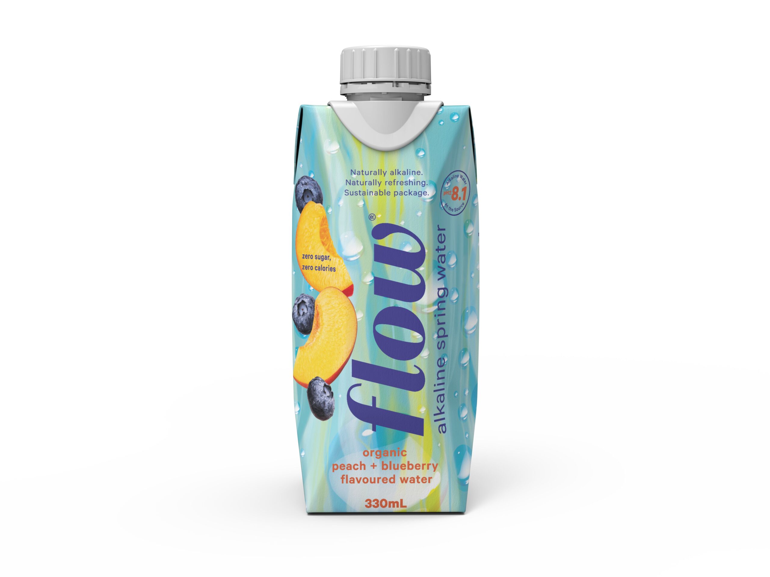 Flow-Flavoured-water-in-Tetra-Prisma-Aseptic-330-green TETRA pak 0,5L Volledig bedrukt